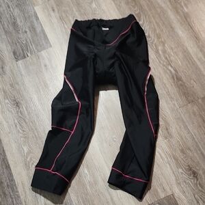 Black Leggings with Pink Details